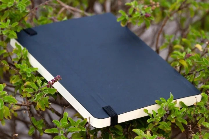 Daily Journal Dotted Black Notebook with Elastic Band